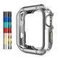 Silver TPU watch protective case bumper with glossy finish and side button openings
