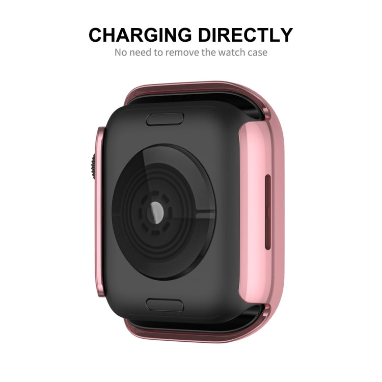 Pink watch case back with charging cutout and camera lens opening