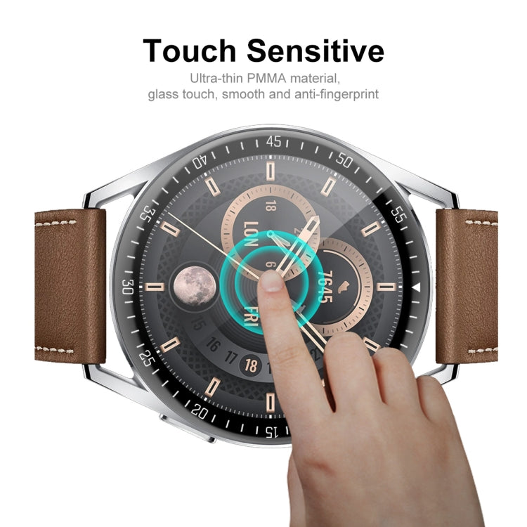 Touch-sensitive PMMA screen protector film on smartwatch with finger touch demo