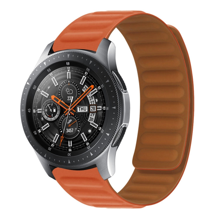 Silicone magnetic watch strap, orange band with brown interior