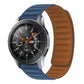 Silicone magnetic watch strap, blue silicone band with ridged underside.