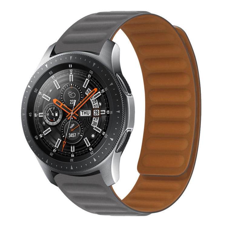 Silicone magnetic watch strap in dark gray with ridged finish, for Huawei Smart Watch