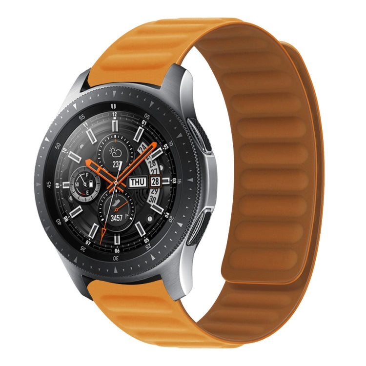 Silicone magnetic watch strap in orange with ridged finish, for Huawei Smart Watch
