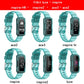 Set of teal transparent silicone integrated watch straps for different Fitbit watch models