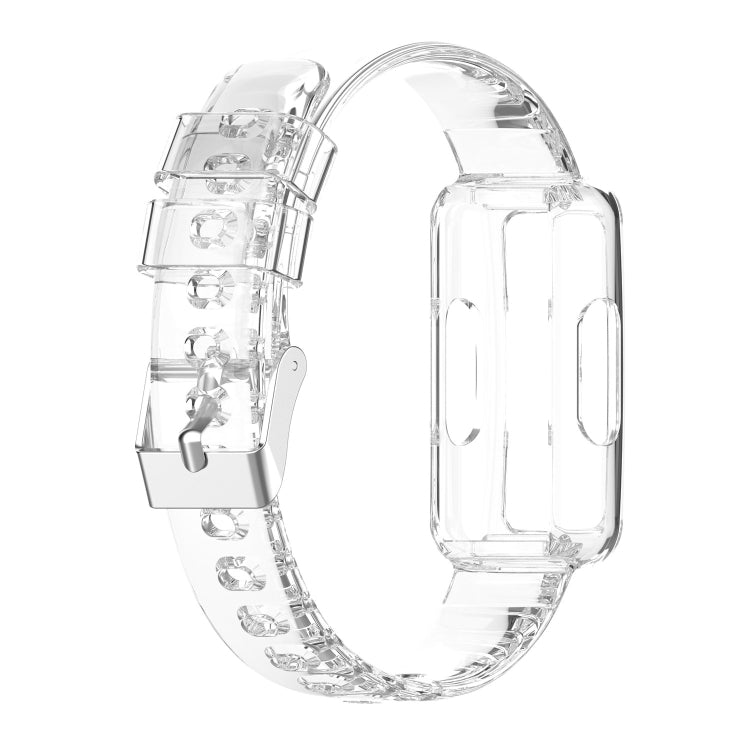 Clear transparent silicone watch strap with raised side links and pin holes