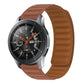Brown silicone magnetic watch band for Galaxy Gear S3 with textured strap links