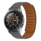 Silicone magnetic watch band with dark gray strap and brown lining for smartwatch