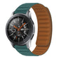 Two-tone green silicone magnetic watch band with perforated pin holes