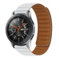 Silicone magnetic watch band for SM-R382, white strap with brown underside