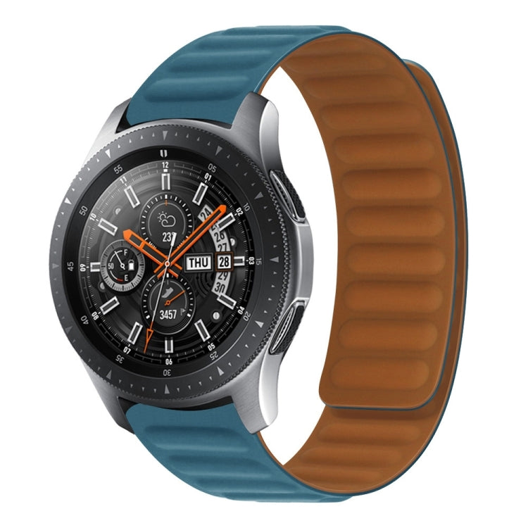 Blue-green silicone magnetic watch band with raised grip texture and magnetic clasp