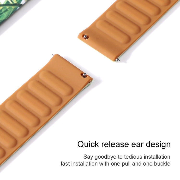 Tan silicone watch band end pieces with quick-release design and pin holes