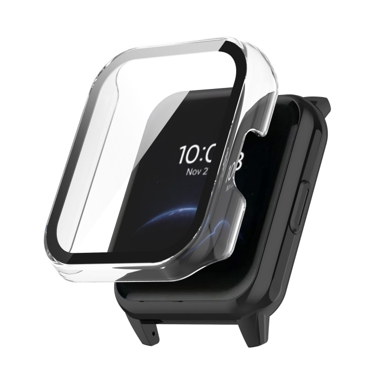 Transparent watch case with integrated toughened film for Realme Watch 2 Pro.