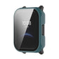 Green watch case with integrated toughened film, front display window.