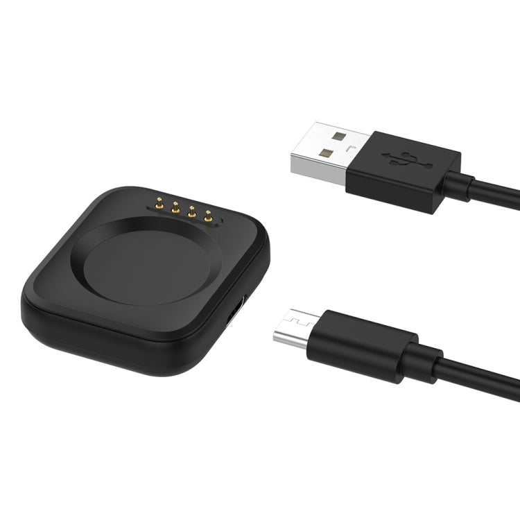 Black wireless charging dock with USB and Type-C cable connectors