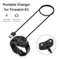 Black smartwatch charging cable with USB connector and magnetic dock
