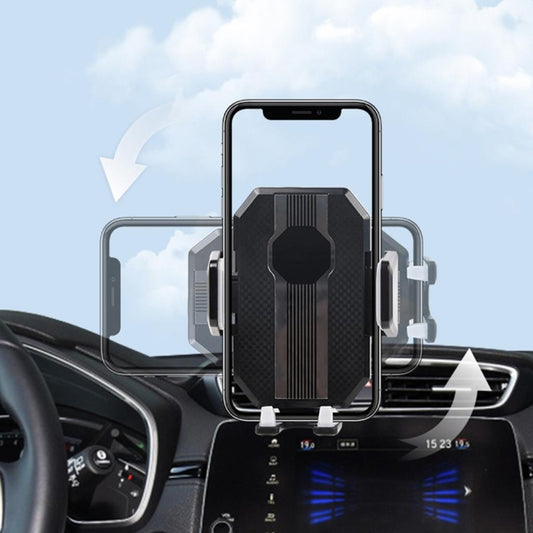 Universal 360° phone holder with phone cradle and suction base, black