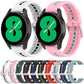 Two-color silicone breathable smartwatch straps, pink and white, perforated