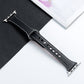Microfiber leather watch strap for Apple Watch, dark gray/black with stitched edges