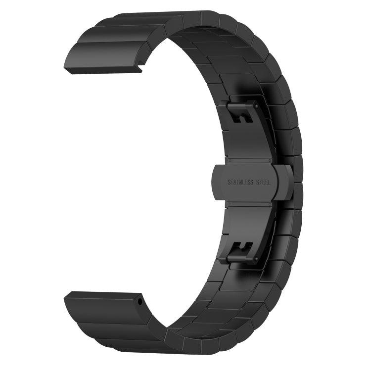 Black metal bead watch strap with clasp and curved end links
