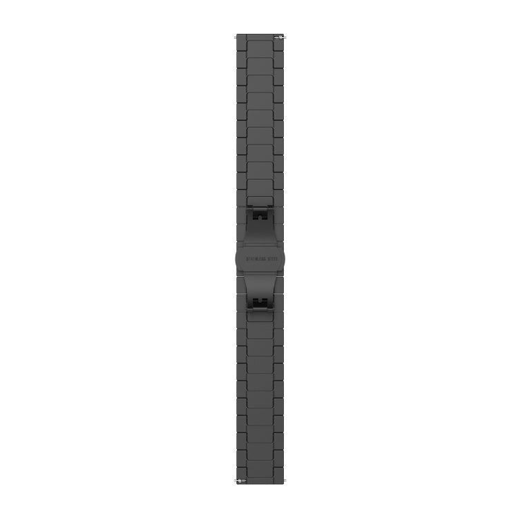 Black metal bead watch strap with buckle-style clasp and links