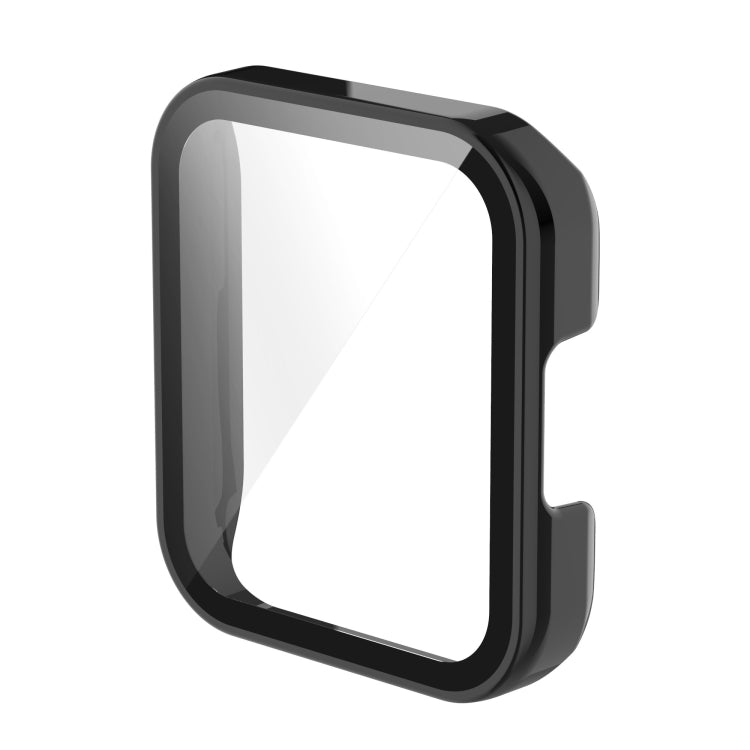 Black full-enclosed watch case with clear toughened film screen cover