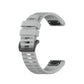 Silicone sports watch strap, light gray perforated bands with pin buckle, for Garmin watch