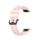 Silicone sports watch strap, pale pink perforated bands with pin buckle, for Garmin watch