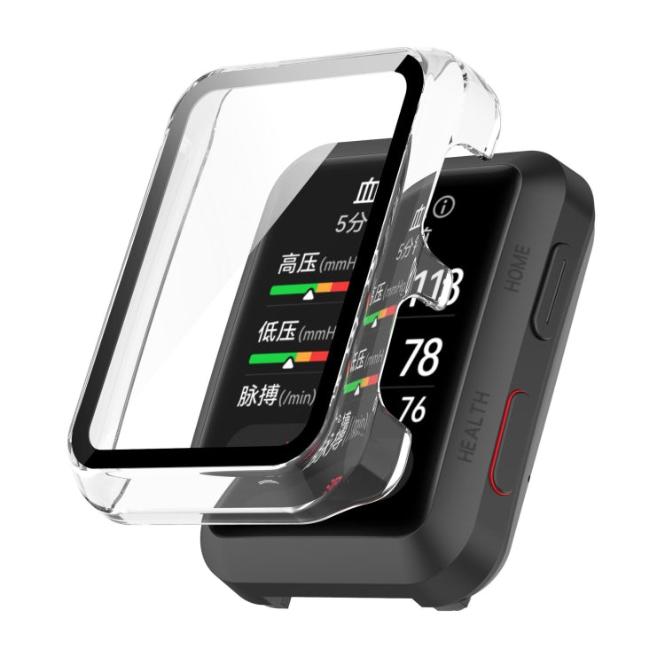 Shockproof protective case with tempered glass film for Huawei Watch D, transparent