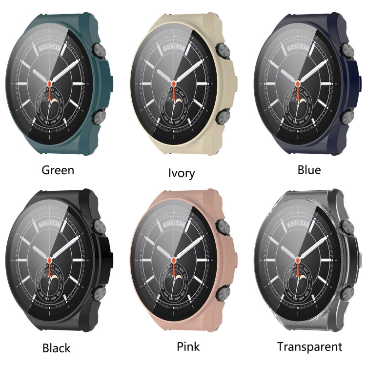Fully enclosed toughened film protective case for Xiaomi Watch S1, close-up colors