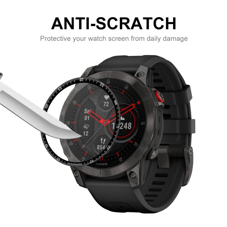 ENKAY anti-scratch screen protector film on Garmin Epix smartwatch, black band