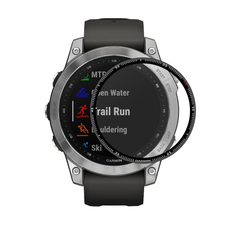 3D full-coverage screen protector film applied on Garmin smartwatch display