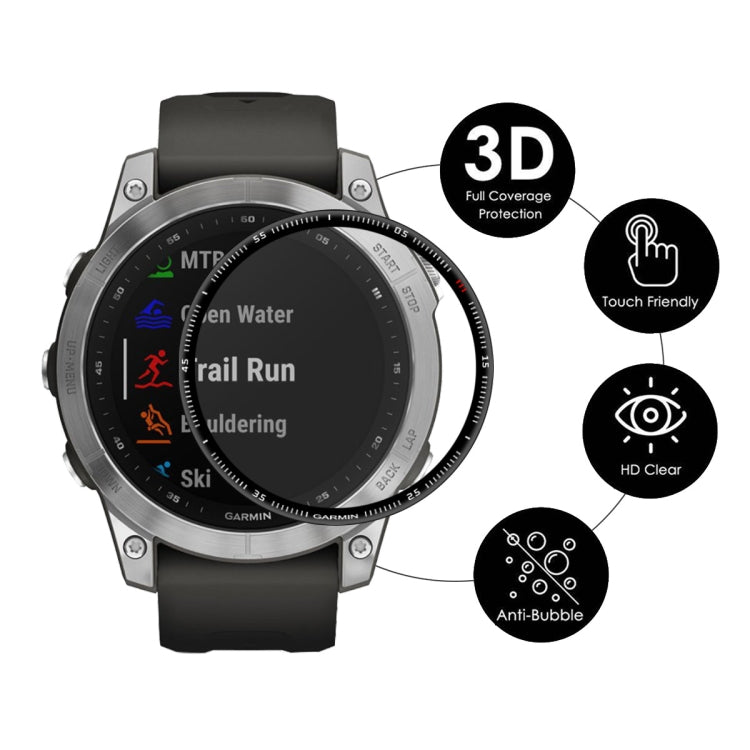 3D full-coverage screen protector film for Garmin smartwatch, touch friendly, clear