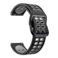 Mixed-color silicone watch strap, dark gray band with gray perforated accents
