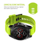 22mm silicone watch strap in lime green with textured perforations and buckle
