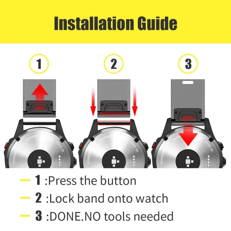 22mm silicone watch strap installation steps with buckle and tool-free setup