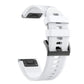 22mm silicone watch strap in white with textured pattern and gray clasp detail