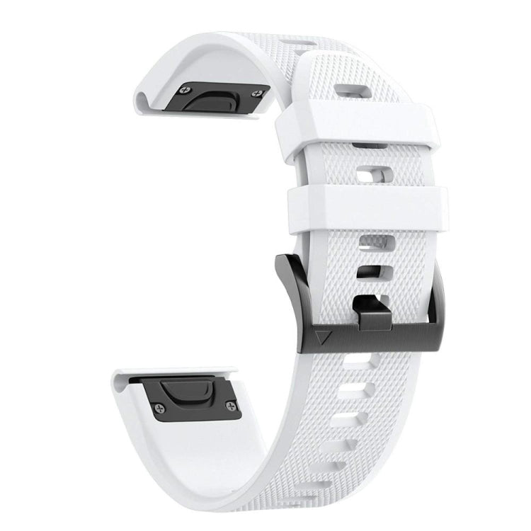22mm silicone watch strap in white with textured pattern and gray clasp detail