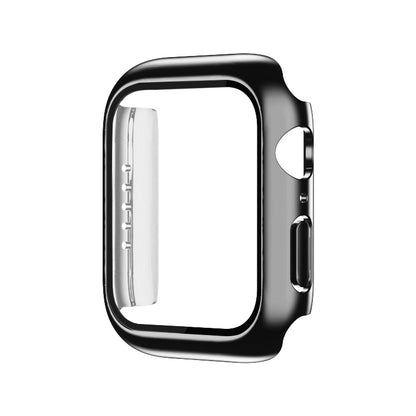Electroplating Monochrome PC+Tempered Film Watch Case, For Apple Watch Series 9 / 8 / 7 45mm, For Apple Watch Series 8 / 7 45mm, For Apple Watch Series 6/5/4/SE 44mm, For Apple Watch Series 3/2/1 42mm, For Apple Watch Series 9 / 8 / 7 41mm             ...