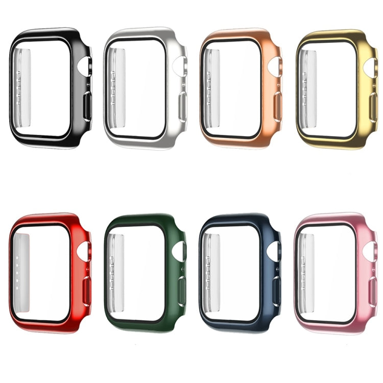 Electroplating Monochrome PC+Tempered Film Watch Case, For Apple Watch Series 9 / 8 / 7 45mm, For Apple Watch Series 8 / 7 45mm, For Apple Watch Series 6/5/4/SE 44mm, For Apple Watch Series 3/2/1 42mm, For Apple Watch Series 9 / 8 / 7 41mm             ...
