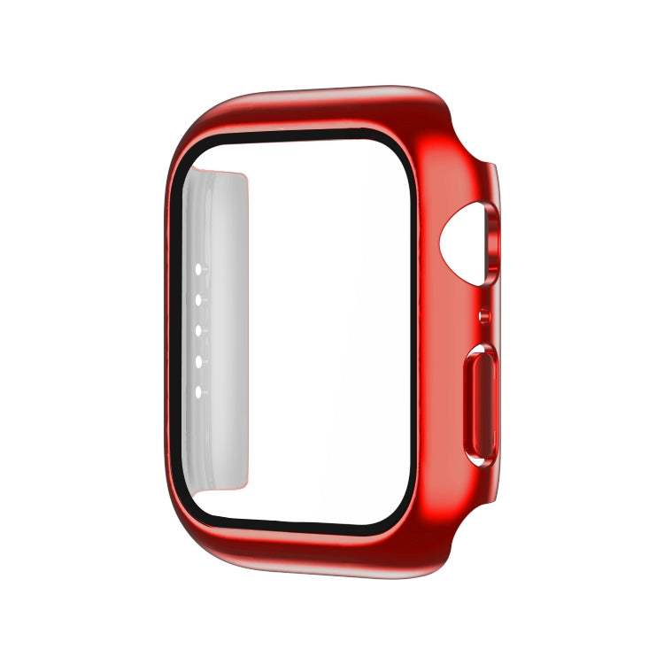 Electroplating Monochrome PC+Tempered Film Watch Case, For Apple Watch Series 9 / 8 / 7 45mm, For Apple Watch Series 8 / 7 45mm, For Apple Watch Series 6/5/4/SE 44mm, For Apple Watch Series 3/2/1 42mm, For Apple Watch Series 9 / 8 / 7 41mm             ...