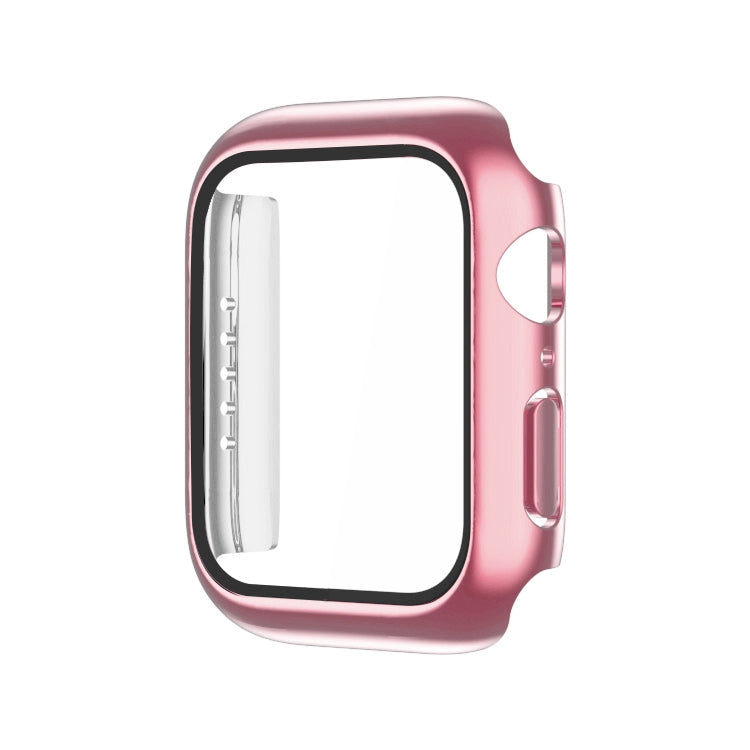 Electroplating Monochrome PC+Tempered Film Watch Case, For Apple Watch Series 9 / 8 / 7 45mm, For Apple Watch Series 8 / 7 45mm, For Apple Watch Series 6/5/4/SE 44mm, For Apple Watch Series 3/2/1 42mm, For Apple Watch Series 9 / 8 / 7 41mm             ...