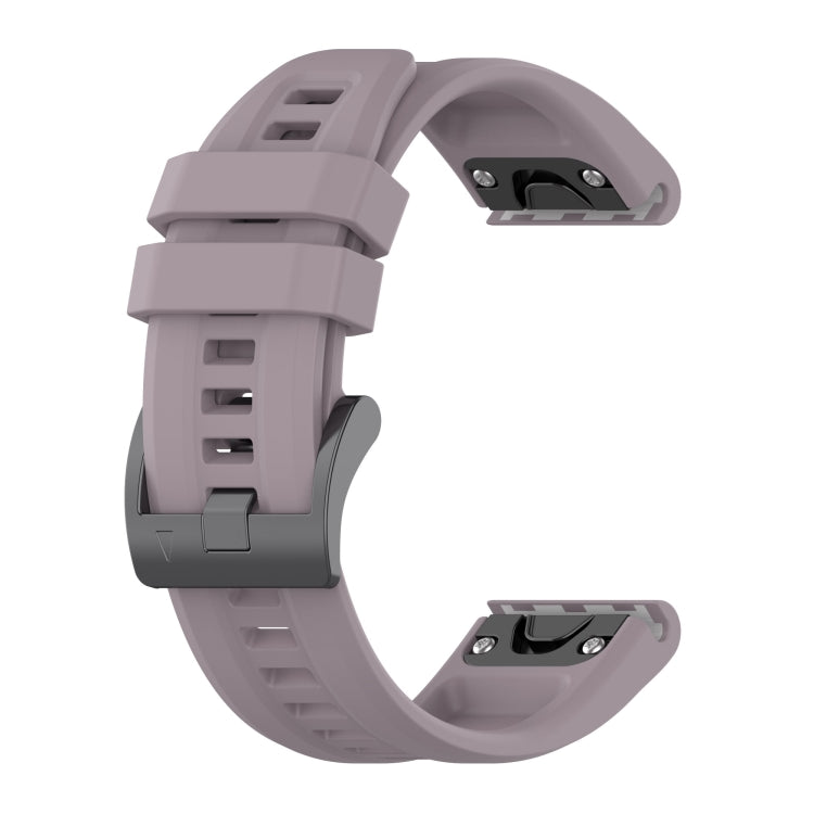 20mm silicone watch band in light gray-violet with perforated strap and metal clasp