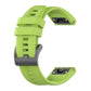 20mm silicone watch band in lime green with perforated strap and metal clasp end