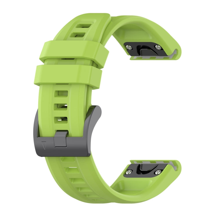 20mm silicone watch band in lime green with perforated strap and metal clasp end