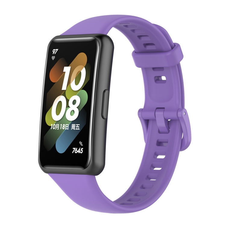 Solid Color Silicone Watch Band, For Huawei Band 7