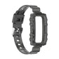 Transparent black silicone watch band with interlocking strap, one-piece design