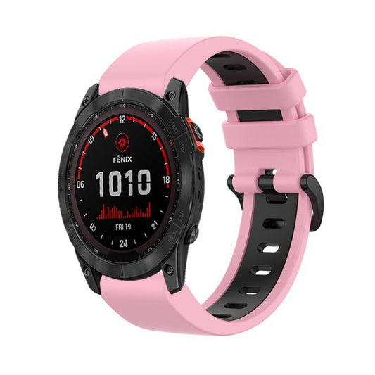 26mm Silicone Sports Two-Color Watch Band, For Garmin Fenix 7X, For Garmin Fenix 7X Solar, For Garmin Tactix 7 Pro, For Garmin Tactix 7, For Garmin Fenix 6X, For Garmin Fenix 6X Pro, For Garmin Fenix 5X, For Garmin Fenix 5X Plus, For Garmin Fenix 3    ...