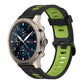 22mm two-color silicone watch band with vertical pattern, green and black