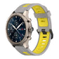 22mm two-color silicone watch band with vertical pattern, gray and yellow