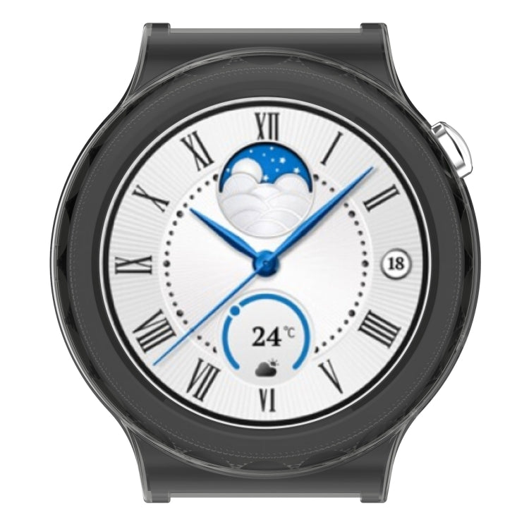 TPU hollow watch case with dark frame and clear face opening for Huawei GT 3 Pro
